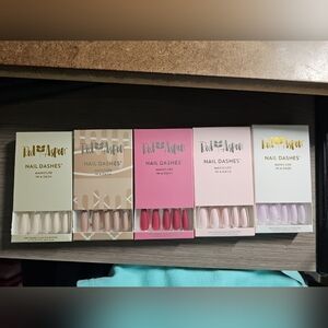 Red Aspen Press-On Nails - Pink, Cream, and Purple Set